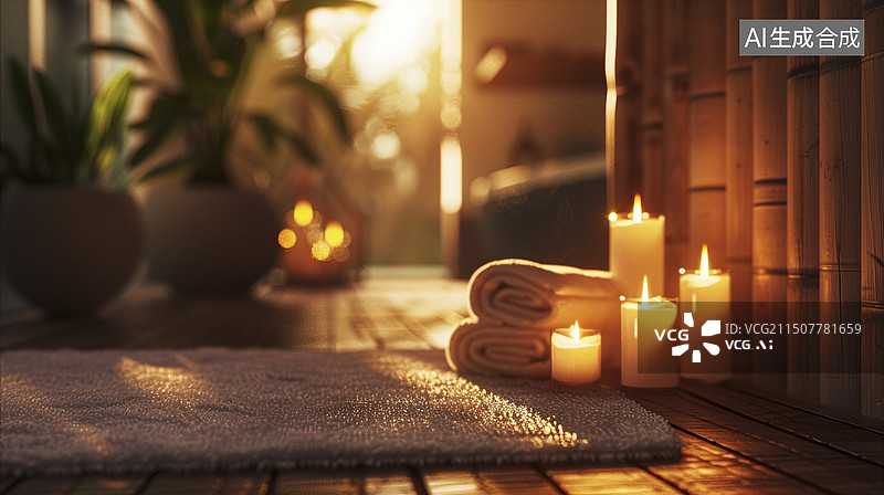 【AI数字艺术】spa美容院局部特写图片素材