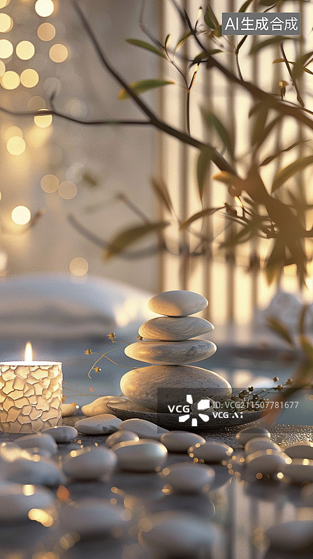 【AI数字艺术】spa美容院局部特写图片素材