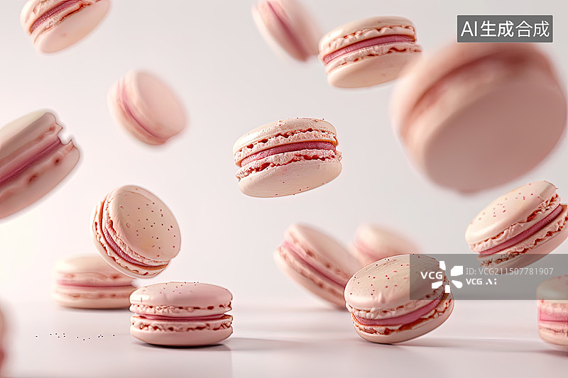 【AI数字艺术】美味的马卡龙甜点食品图片素材