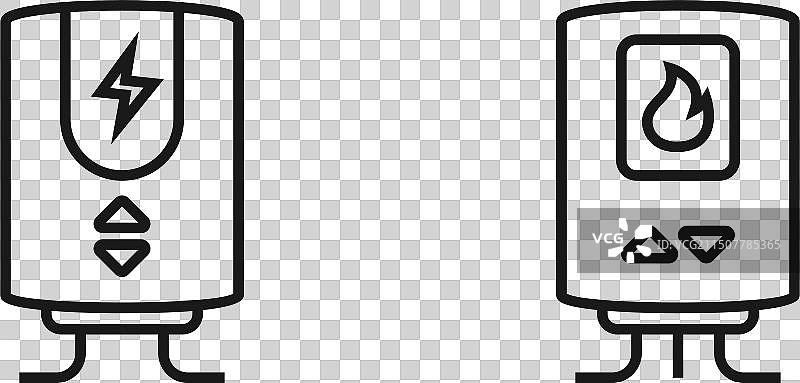 燃气电锅炉热水器系统图标图片素材