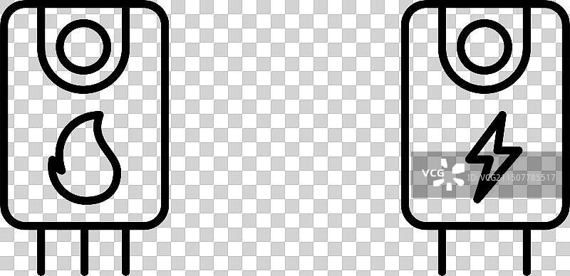 燃气电锅炉热水器系统图标图片素材