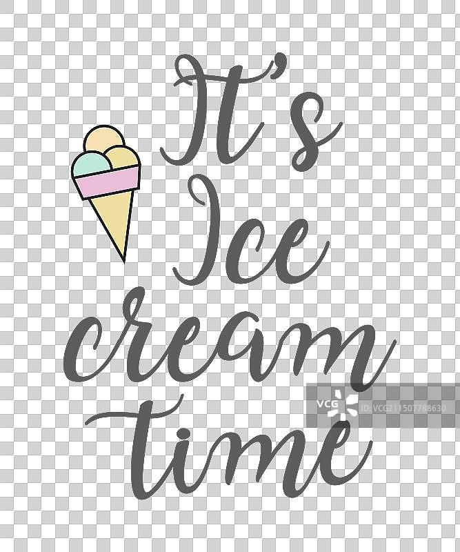 冰淇淋时间引言字体排印艺术图片素材