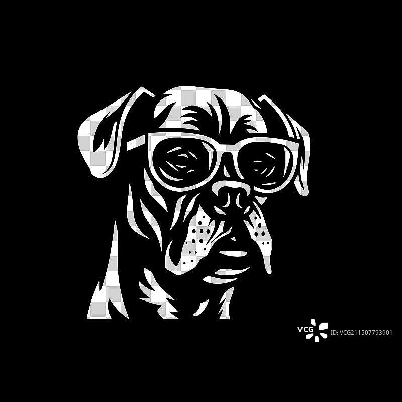 拳击手 - 极简扁平风logo图片素材