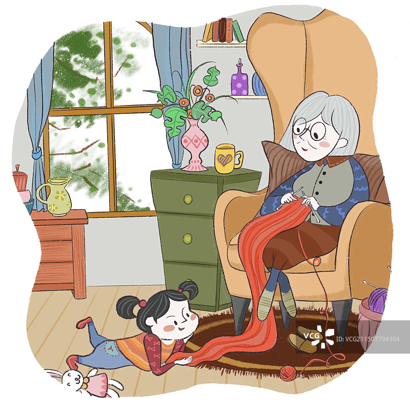 奶奶/外婆和孙女/外孙女图片素材
