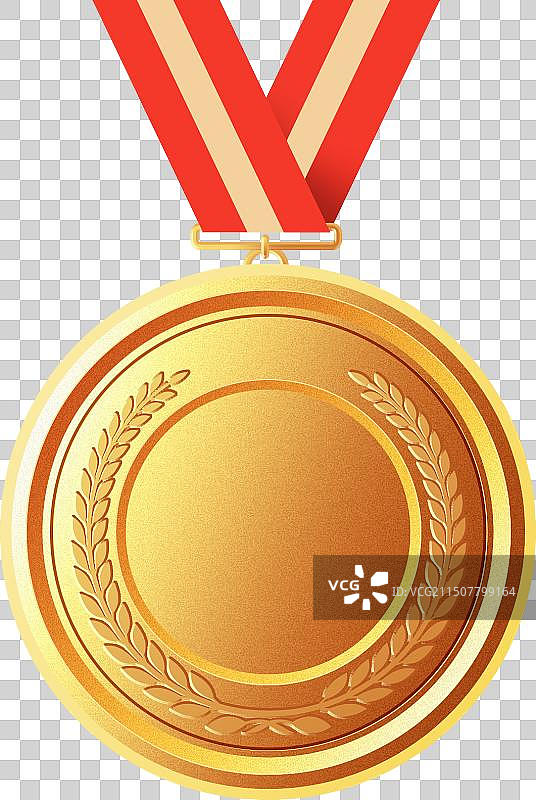 运动会奖牌金牌银牌铜牌金属奖励荣誉手绘插画元素图片素材