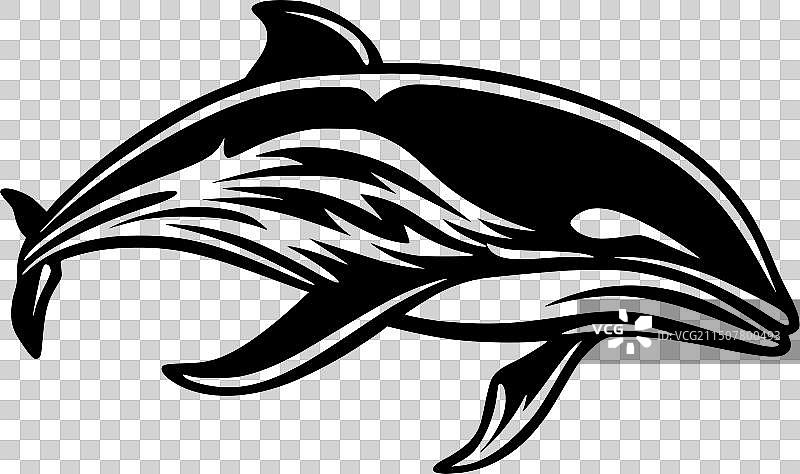 鲸鱼-简约扁平风格标志图片素材