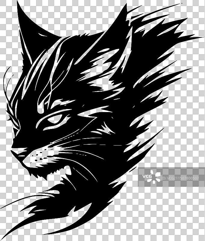 野猫 - 简约剪影图片素材