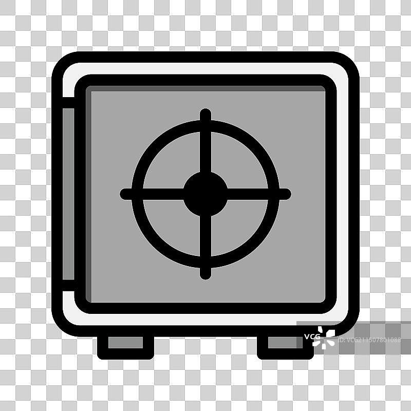 扁平风格保险箱金融安全符号图标图片素材