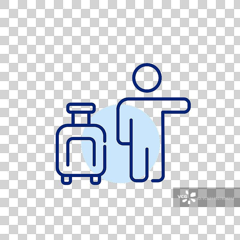 拉着小型行李箱的人在打车图片素材