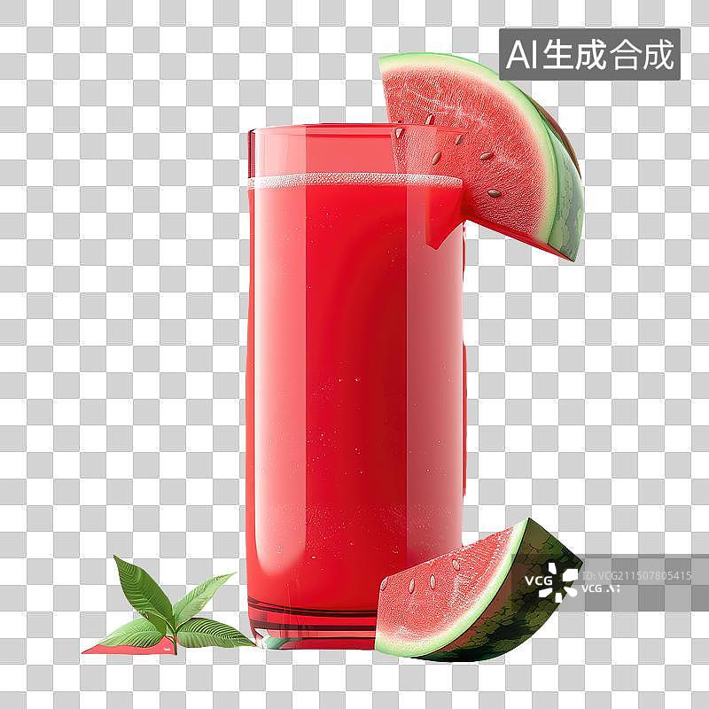 【AI数字艺术】美味西瓜汁饮品用于包装和横幅图片素材