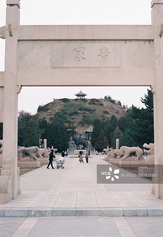 王昭君墓，昭君博物院，呼和浩特，胶片拍摄，5207胶卷图片素材