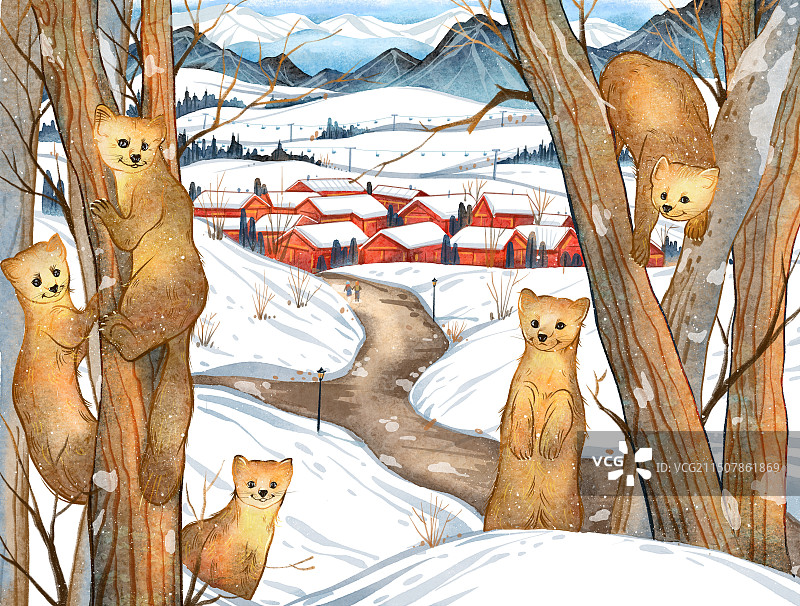 走进冰雪世界图片素材