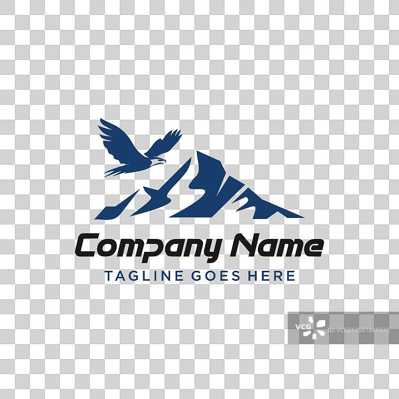山峰与老鹰Logo设计图片素材