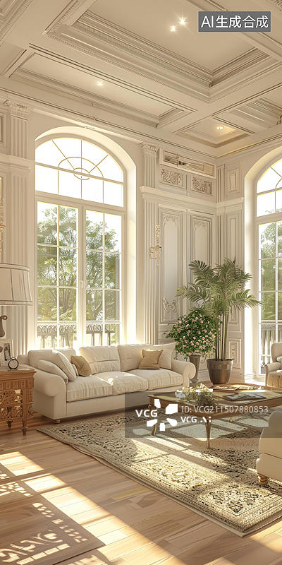【AI数字艺术】欧式客厅的AI图片图片素材