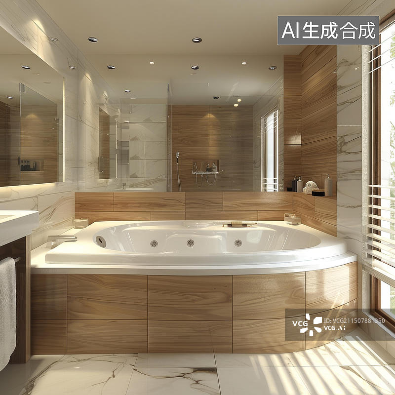 【AI数字艺术】实木浴室柜效果图图片素材