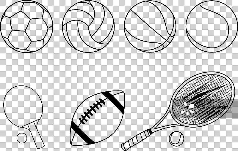 篮球棒球等运动器材合集图片素材