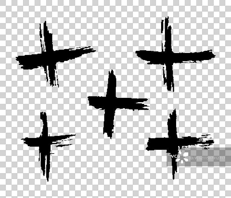 Grunge手绘笔刷笔触交叉X素材图片素材