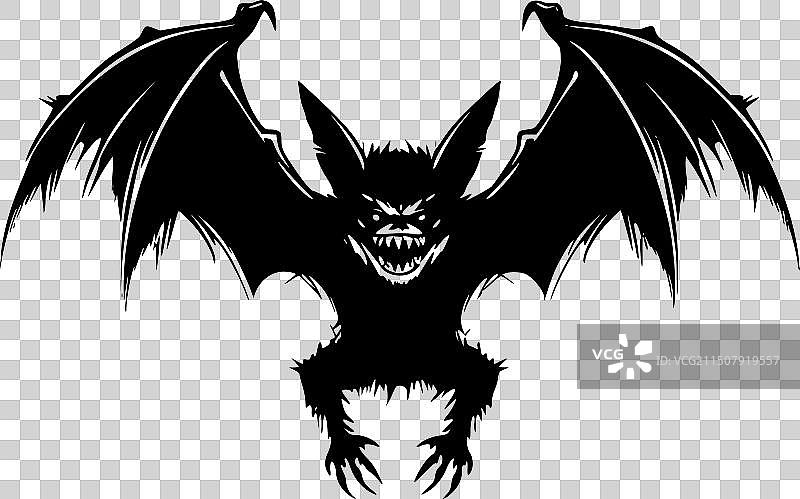 蝙蝠 - 极简扁平风logo图片素材