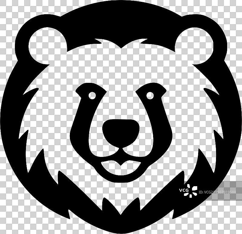 熊-黑白相间的孤立图标图片素材