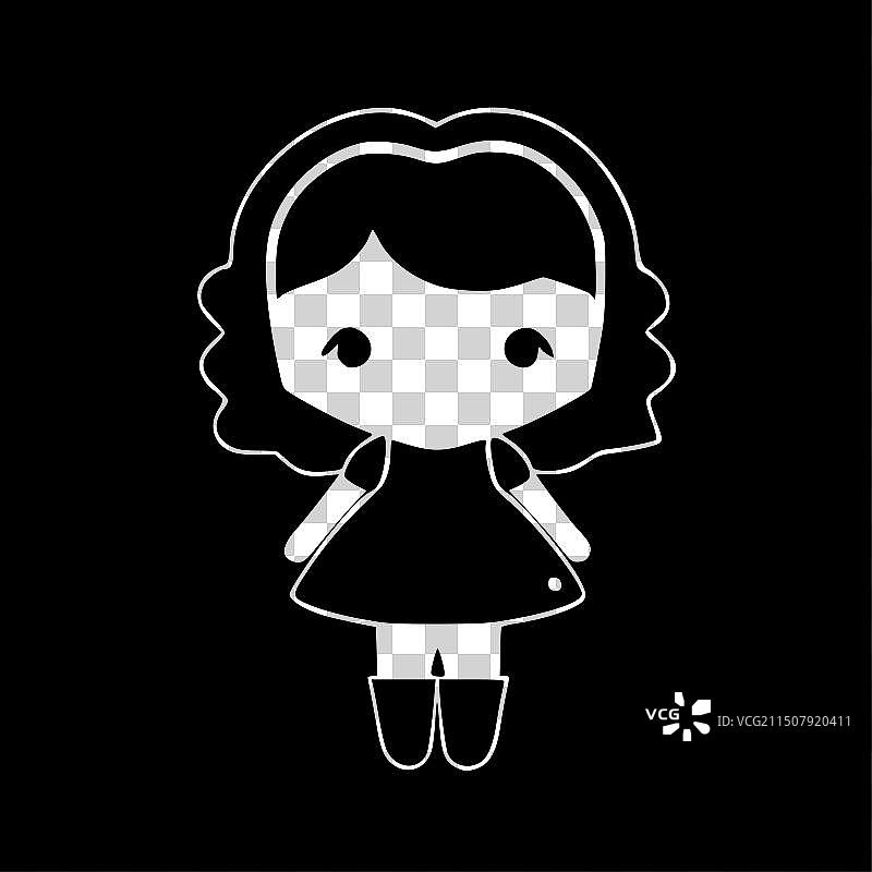 简约玩偶剪影图片素材