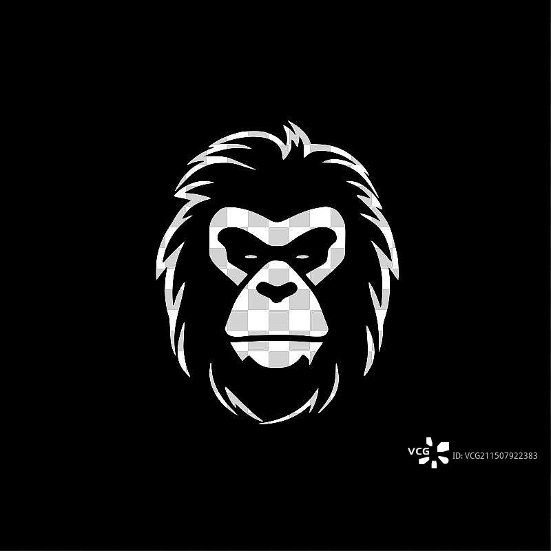 黑白猴子隔离图标图片素材