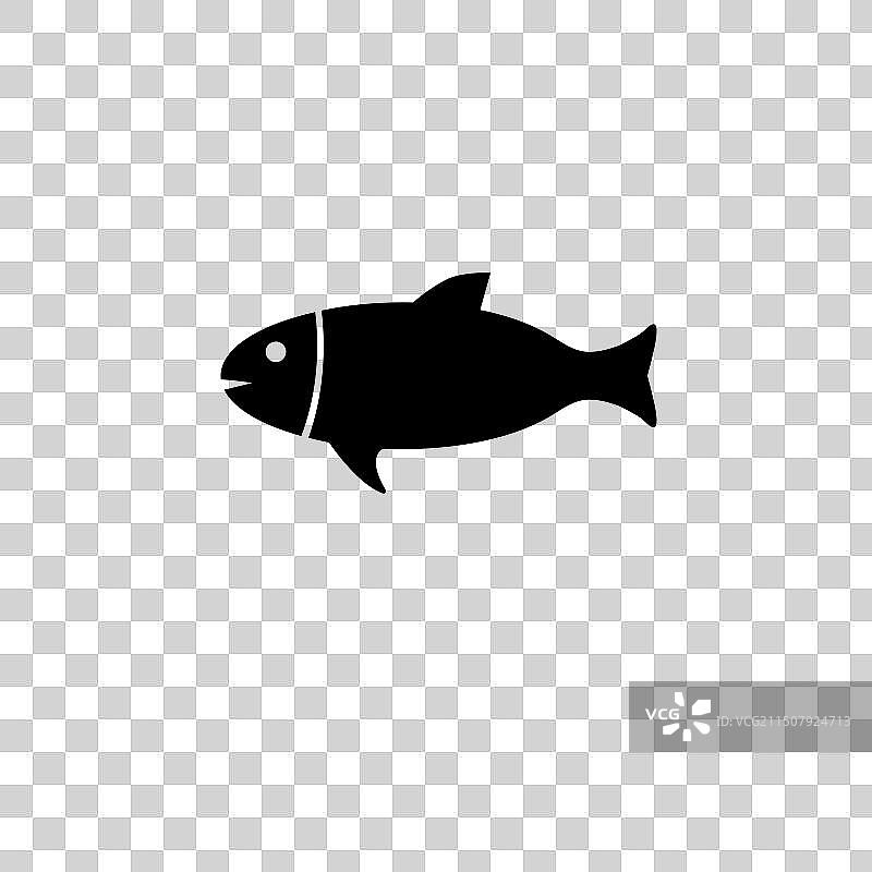 分离的鲈鱼海鲜生鱼扁平图标图片素材