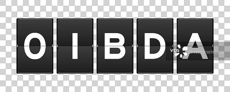 黑色模拟翻页板，带“OIBDA”字样图片素材