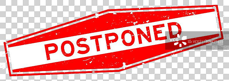 红色Grunge风格延期印章六边形橡胶戳印图片素材