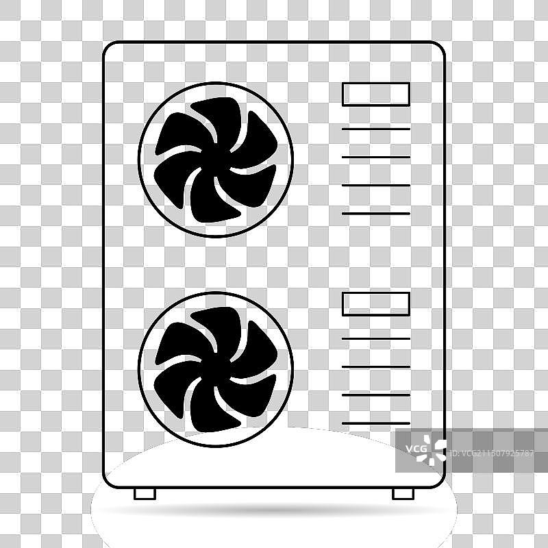 热泵气源阴影图标：制冷电力图片素材