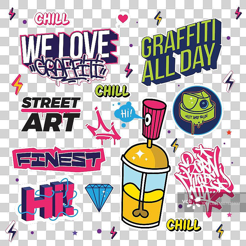 涂鸦贴纸图片素材