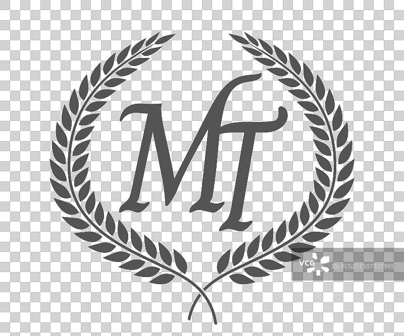 字母M和T的MT首字母组合标志设计图片素材