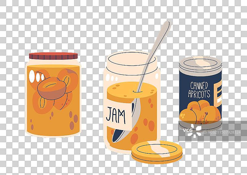 杏子酱及罐装杏子图片素材