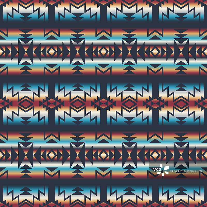 彩色美洲原住民几何图案图片素材