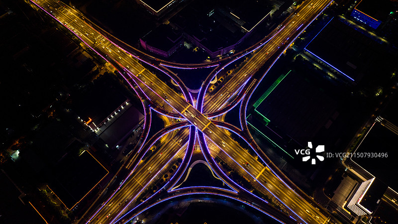 苏州太湖大道立交桥夜景图片素材