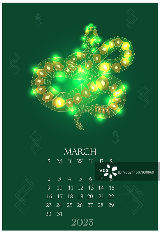 2025年3月日历图片素材