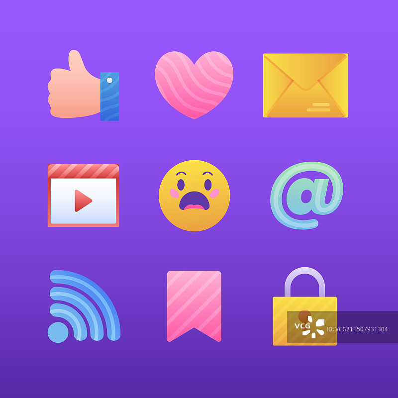 社交媒体图标展示合集图片素材