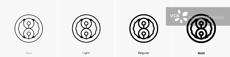 无须鳕图标细线常规和粗体样式图片素材