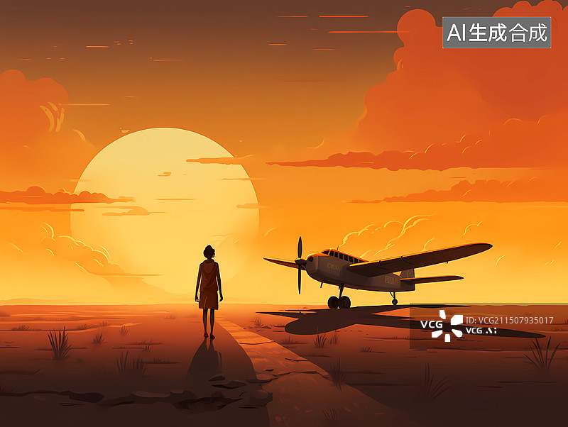 【AI数字艺术】来自飞行员的告别图片素材