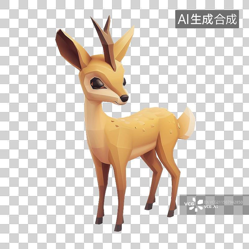 【AI数字艺术】3D渲染可爱的小鹿图片素材