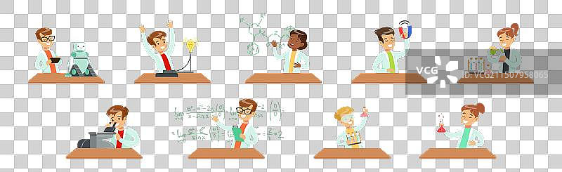 身穿实验服的小科学家图片素材