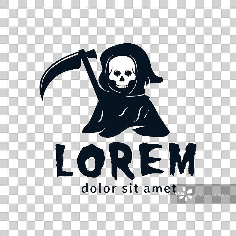 黑色骷髅死神logo设计图片素材