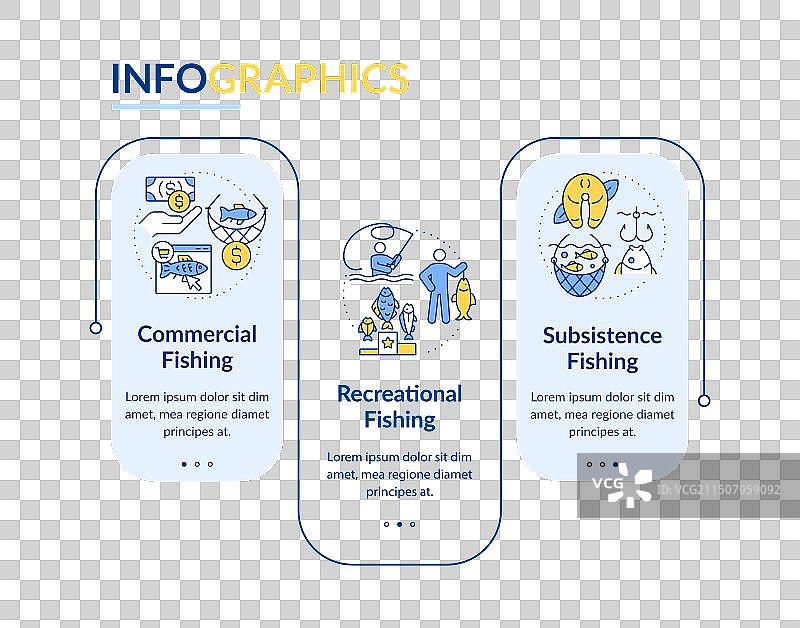 渔业类型矩形信息图表模板图片素材