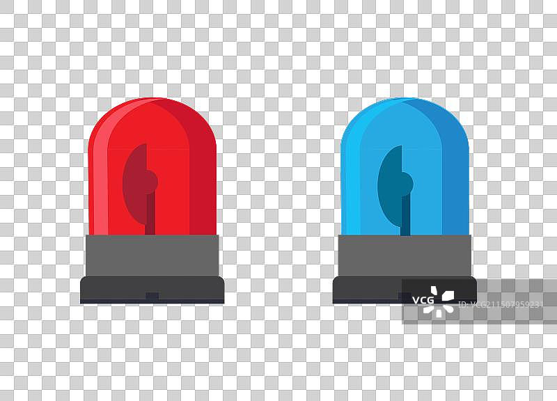 蓝红色紧急警报器图标图片素材