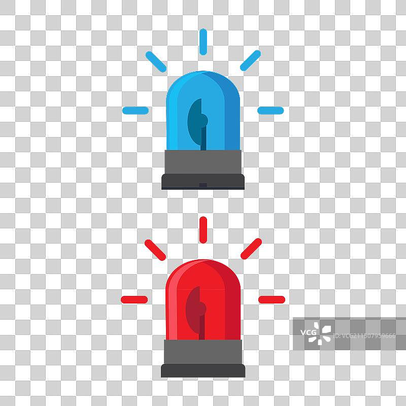 蓝红色紧急警报器图标图片素材