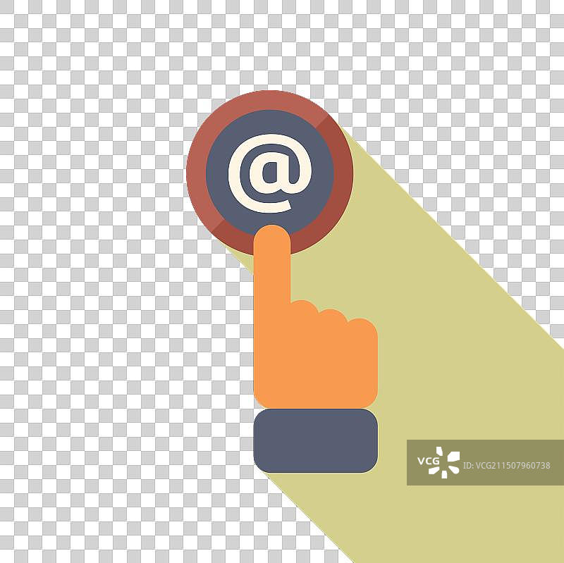 手触摸电子邮件图标按钮图片素材