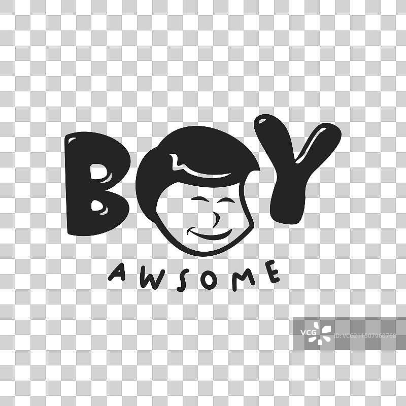 黑色男孩头像图形标志图片素材