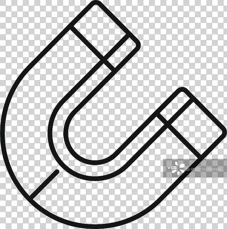 马蹄形磁铁轮廓图片素材