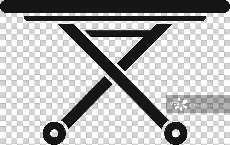 白色背景黑色折叠桌图标图片素材