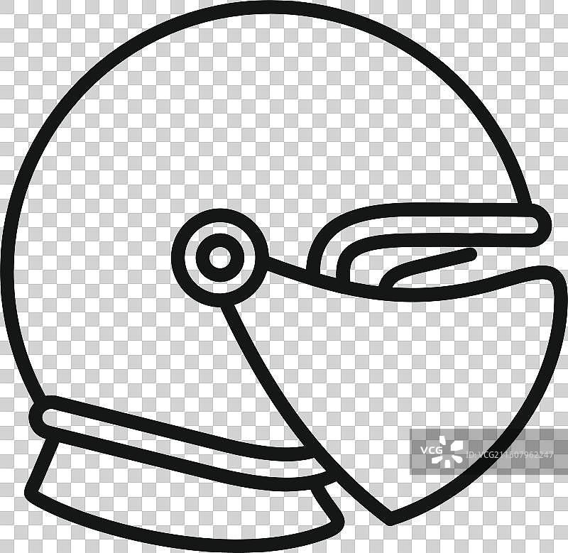 侧视摩托车头盔的线条图片素材