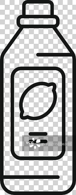 柠檬汁瓶轮廓图图片素材